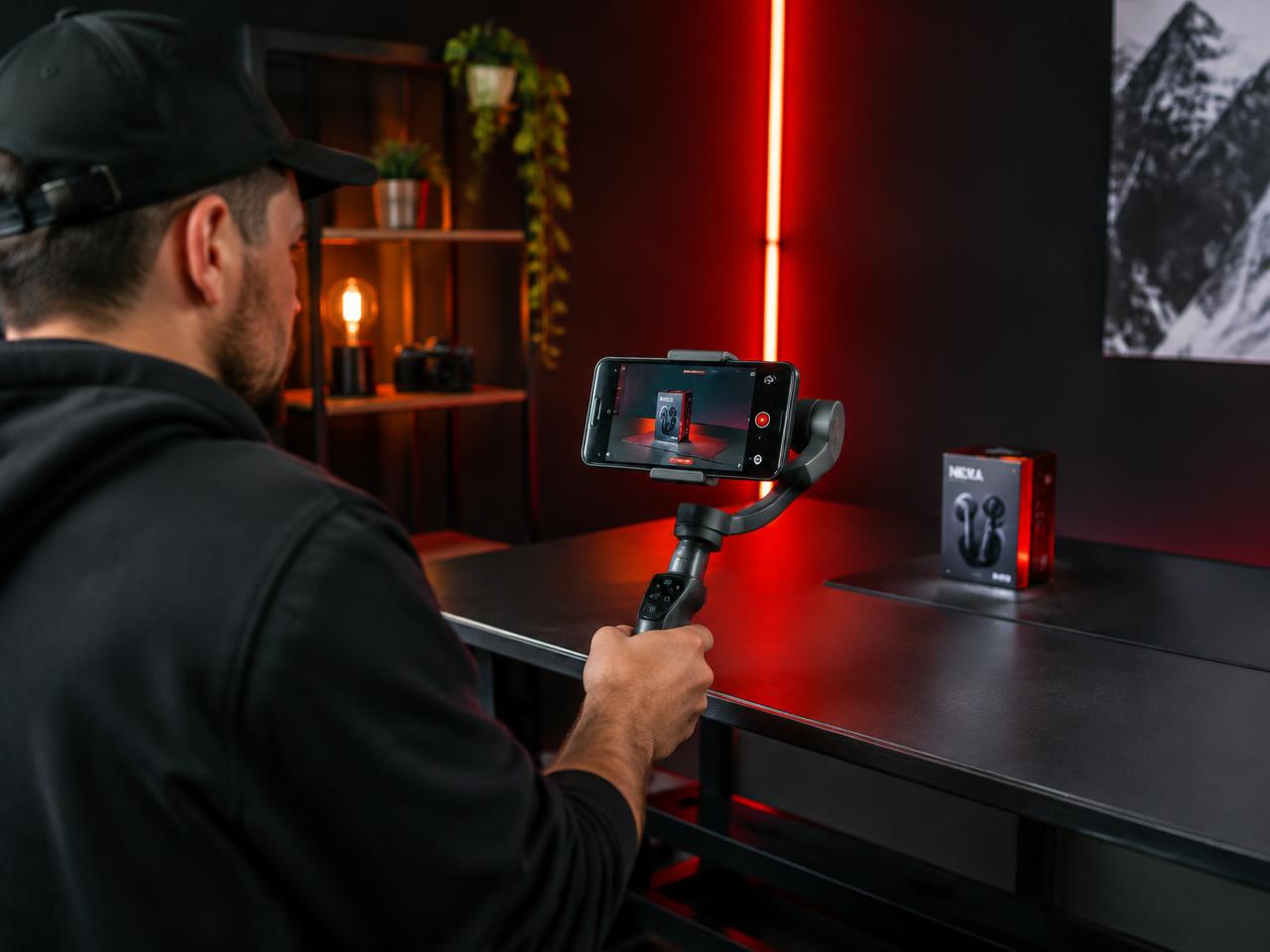 Content creator filming product content