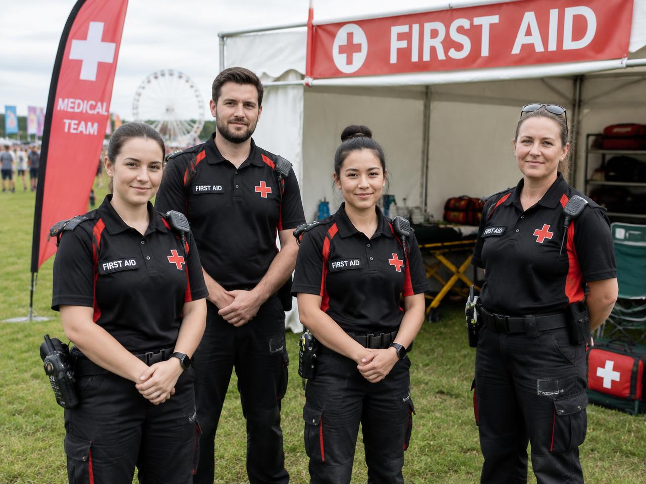Event first aid team at a festival